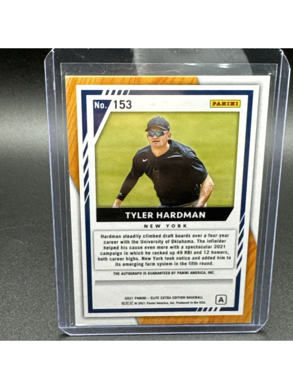 Tyler Hardman Elite Extra Edition No. 153 Autographed Panini 2021 097/204